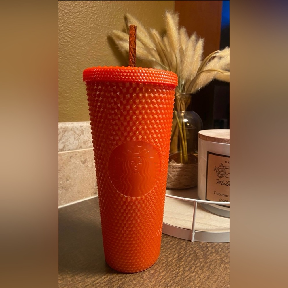 Starbucks Bright Orange Studded Tumbler
